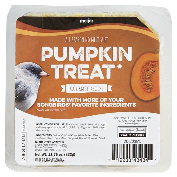 Meijer Premium Suet Cake, Pumpkin Treat, 11.75 oz