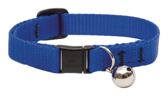 Lupinepet Basic Solids Blue Blue Nylon Cat Collar