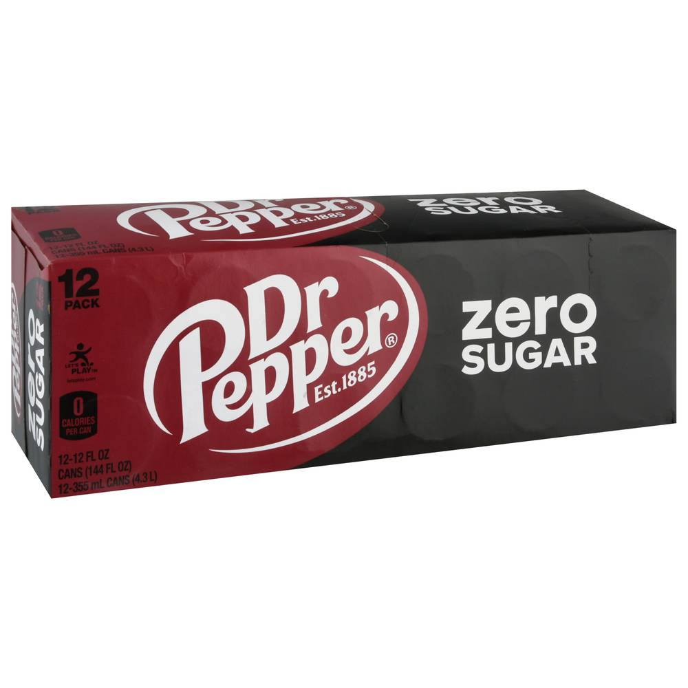 Dr Pepper Zero Sugar Soda (12 x 12 fl oz)