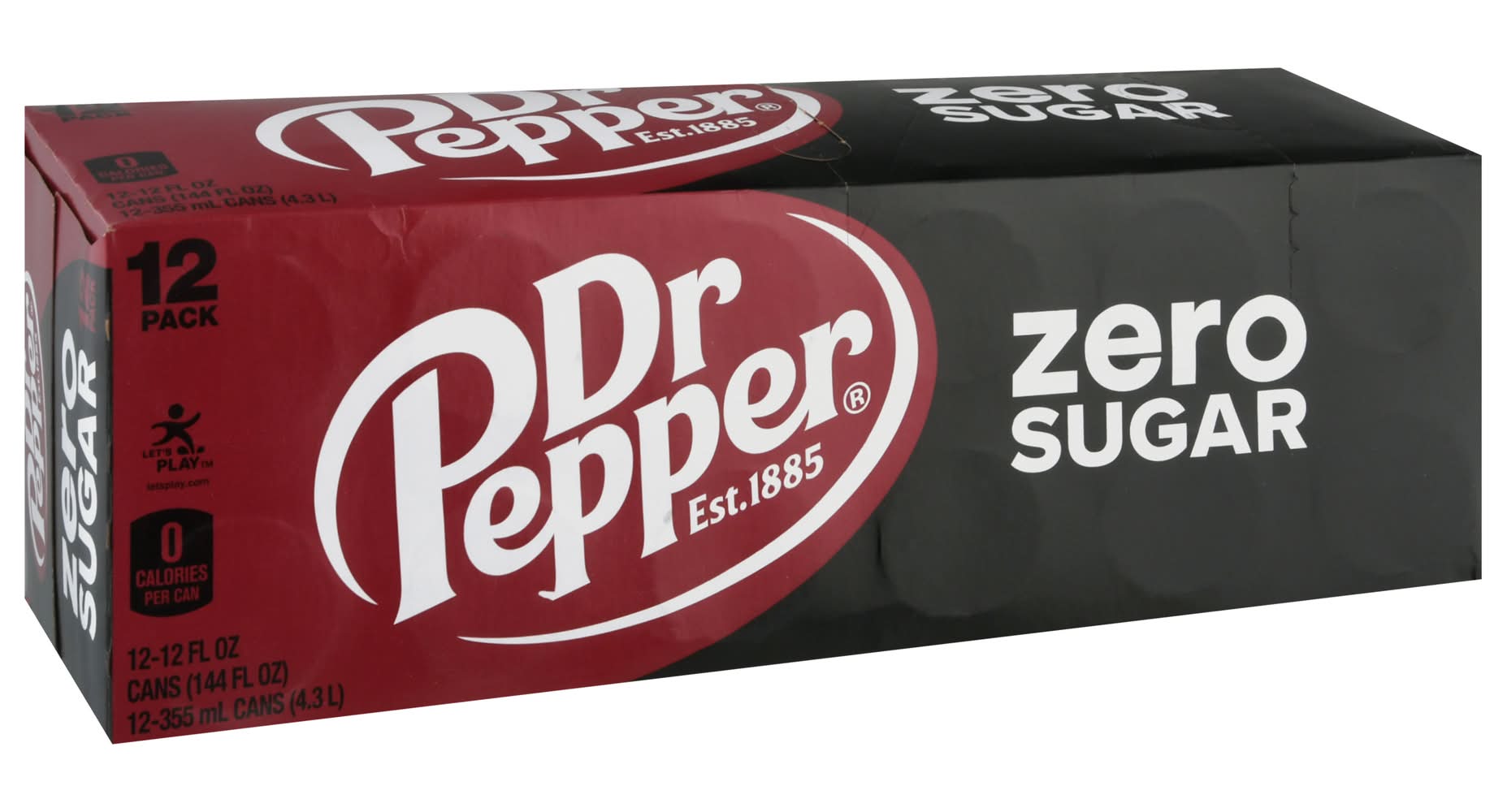 Dr Pepper Zero Sugar Soda (12 x 12 fl oz)