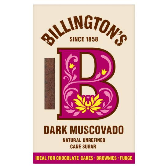 Billington's Dark Muscovado Natural Unrefined, Cane Sugar (500g)