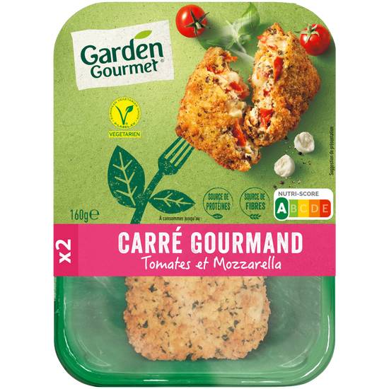 Garden Gourmet - Carré gourmand aux tomates et mozzarella (2 pièces)