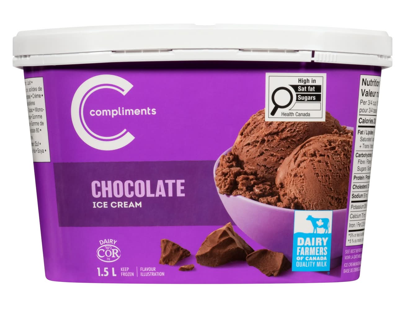Compliments crème glacée riche au chocolat (1.5 l) - rich chocolate ice cream (1.5 l)