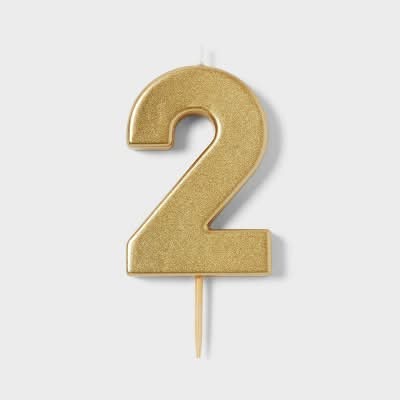Spritz Number 2 Candle, Gold