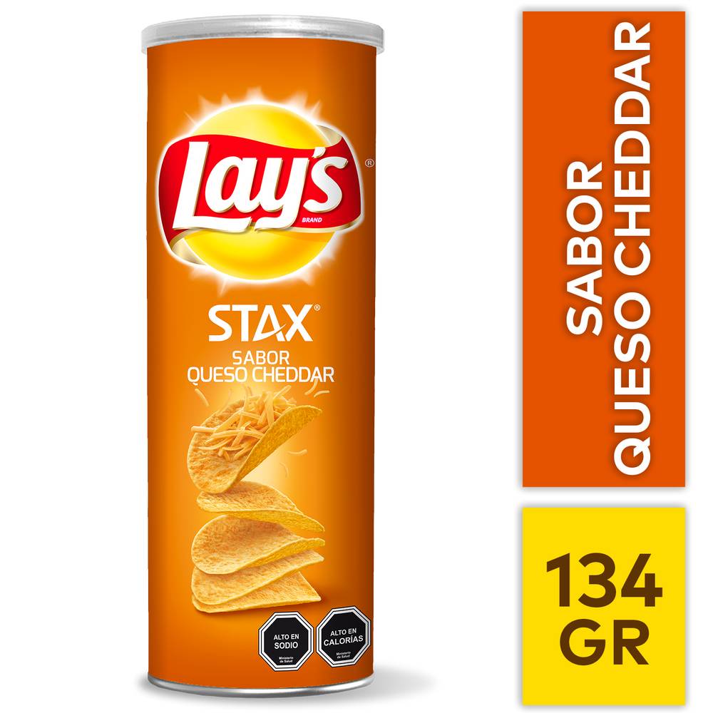 Lay's papas fritas stax sabor cheddar (134 g)