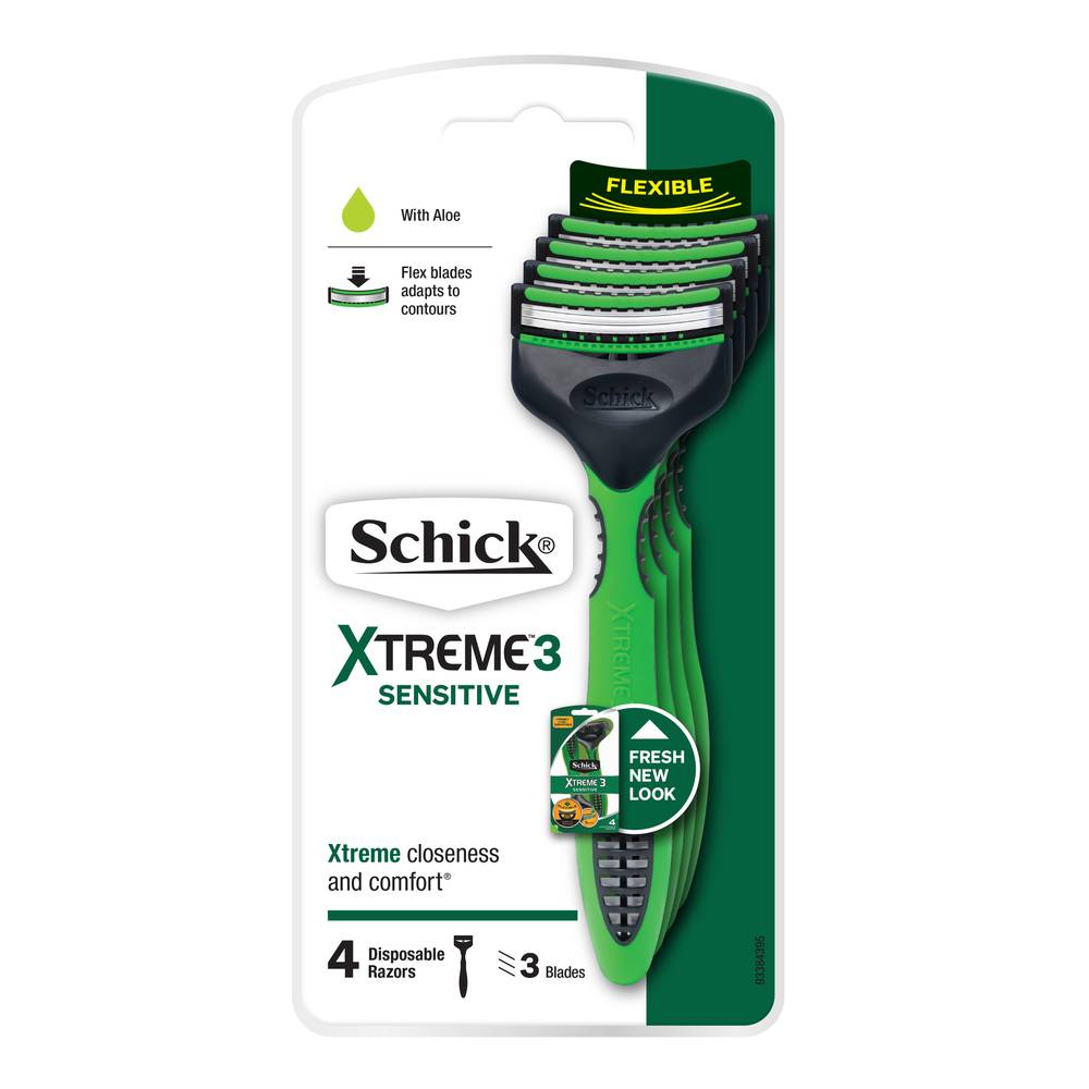 Schick Xtreme 3 Sensitive With Aloe Disposable Razors (4 pack)