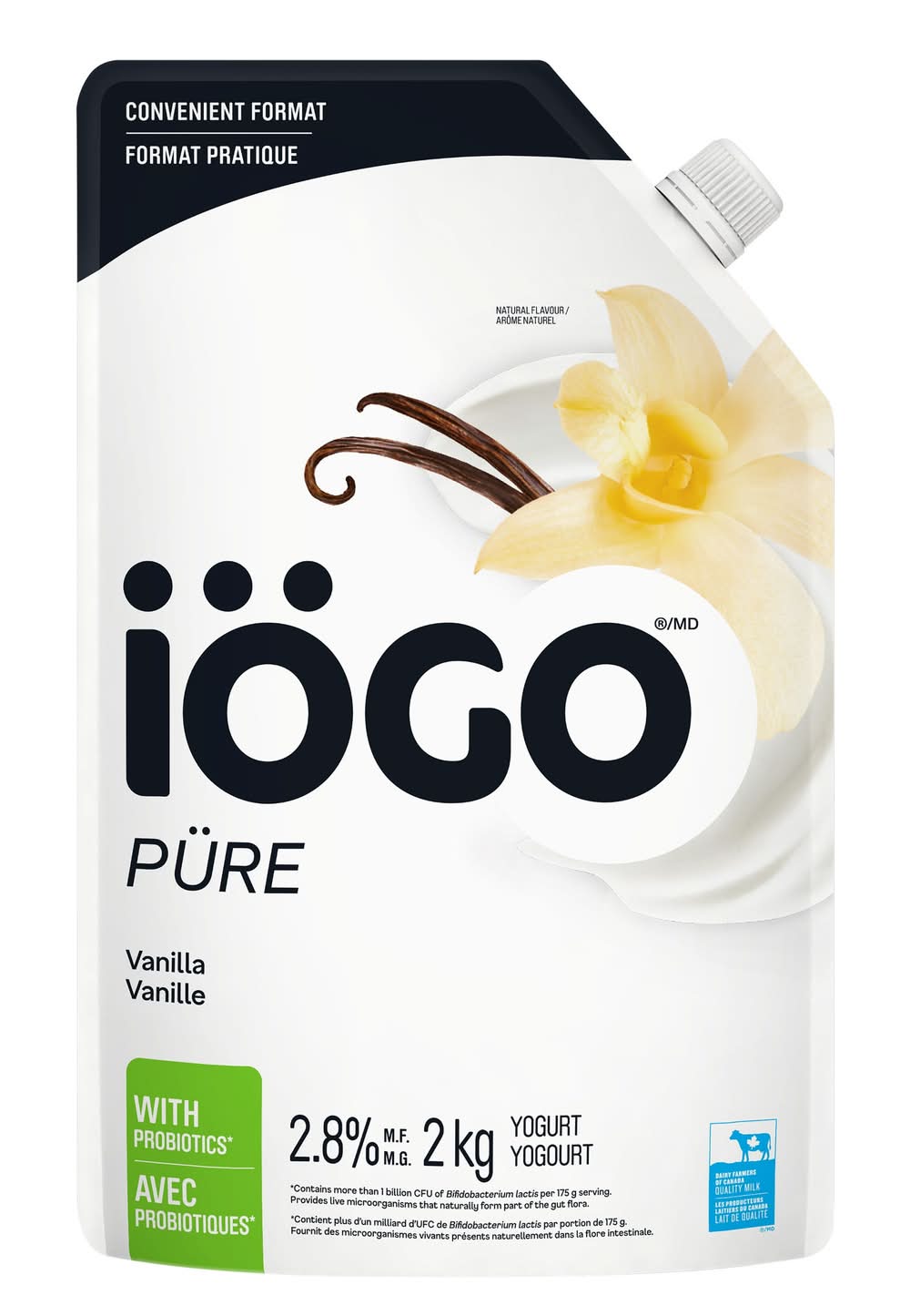 Iögo - Yogourt Pur À La Vanille, 2 Kg / Iögo Vanilla Pure Yogurt, 2 Kg