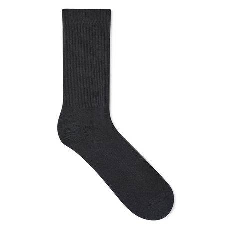 Athletic Works Men's Crew Socks, 6-12, Black