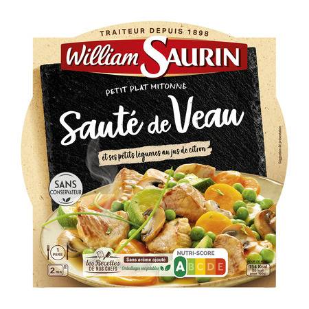 Plat cuisiné sauté de veau légumes WILLIAM SAURIN - l'assiette de 280 g