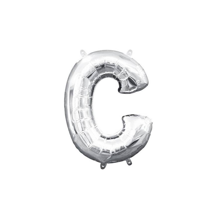 Uninflated 13in Air-Filled Silver Letter Balloon (C)