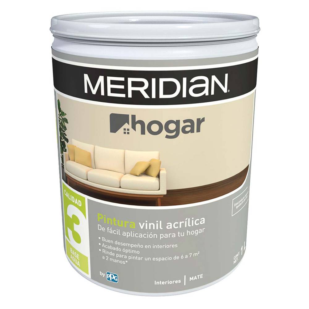 Meridian · Pintura hogar vinil acrílica interiores mate (1 L)