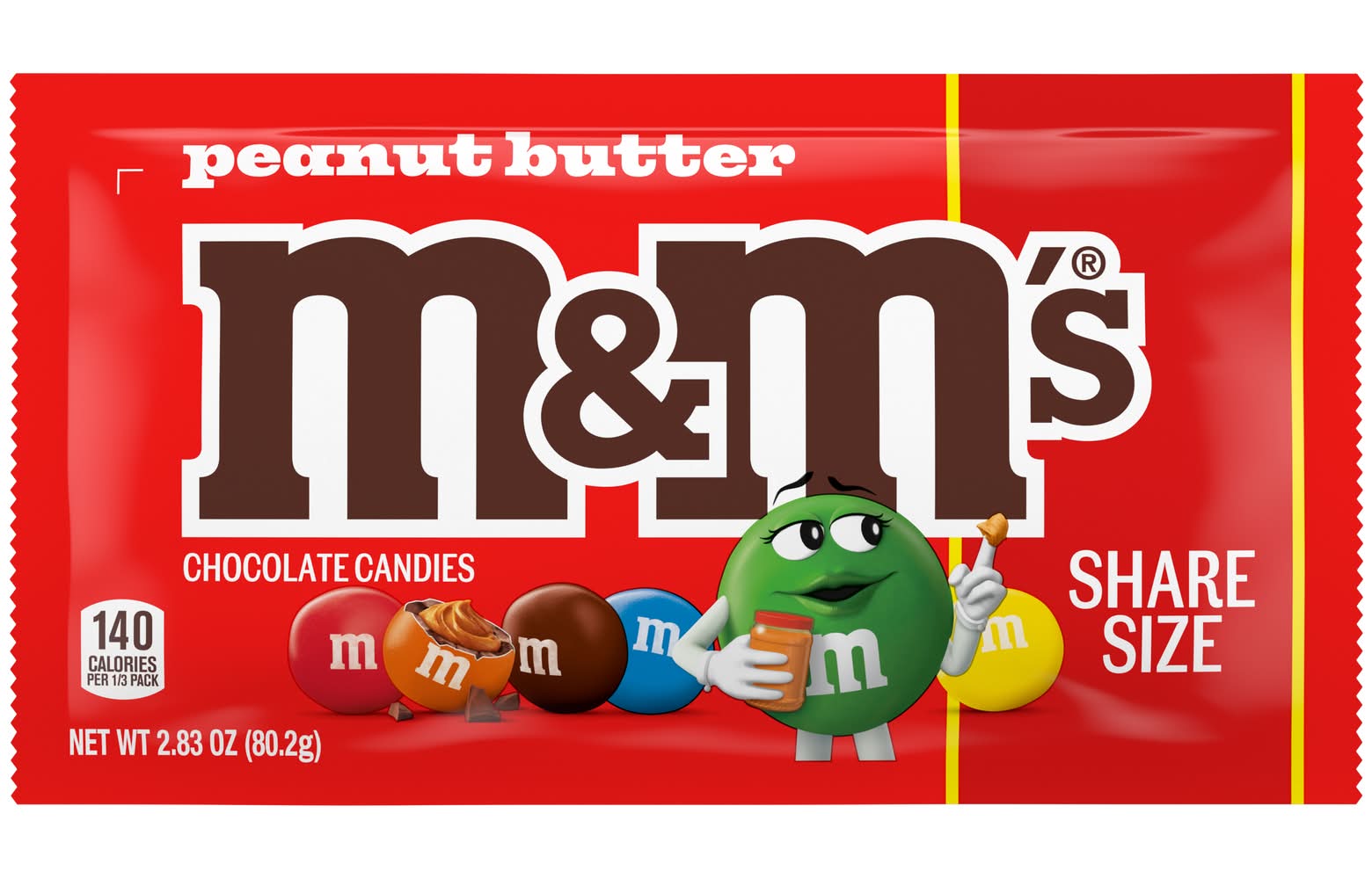 M&M's Share Size Chocolate Candies, Peanut Butter (2.83 oz)