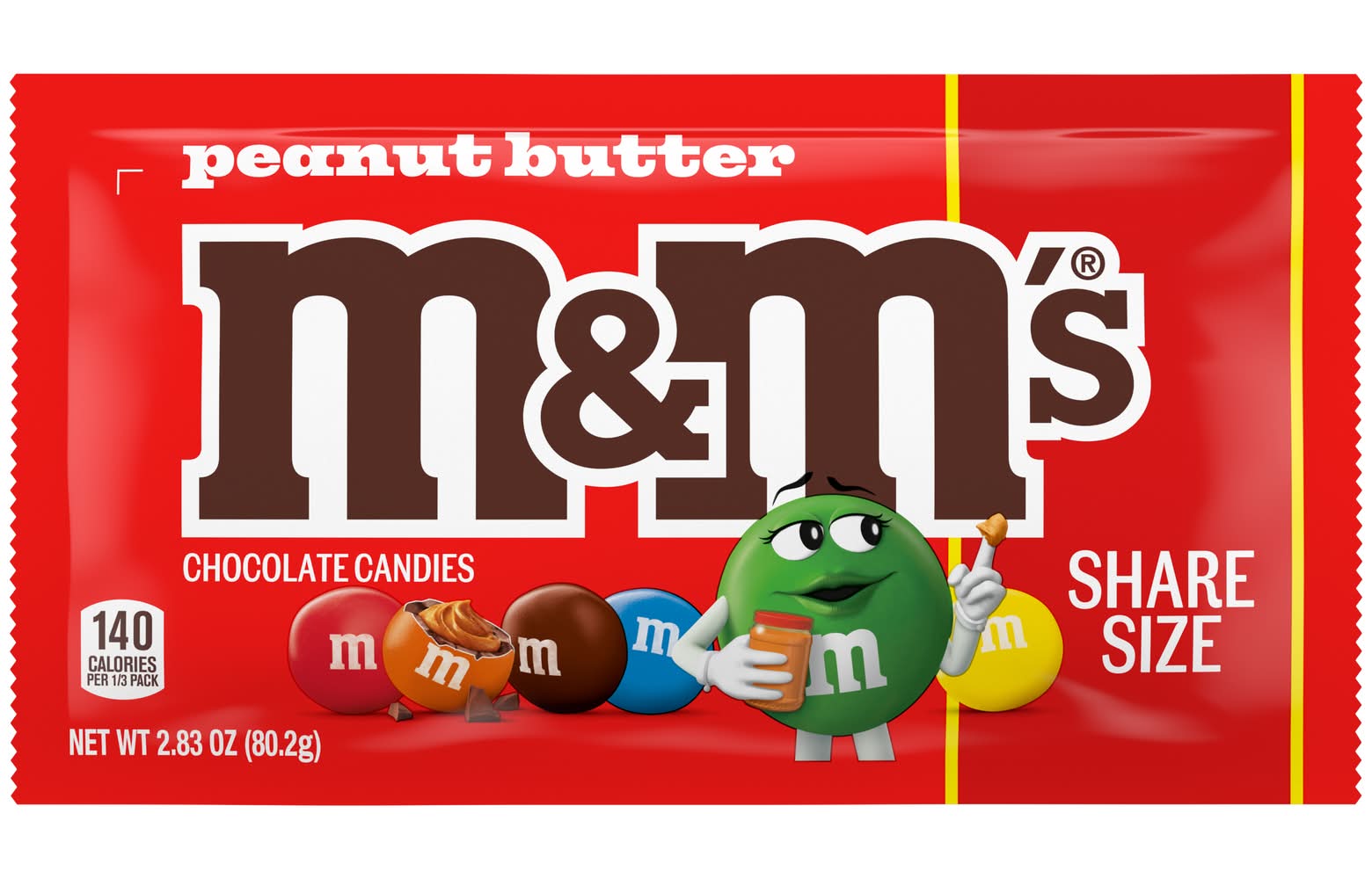 M&M's Share Size Chocolate Candies, Peanut Butter (2.83 oz)