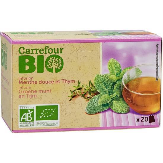 Carrefour Bio - Infusion (30 g) (menthe - thym)