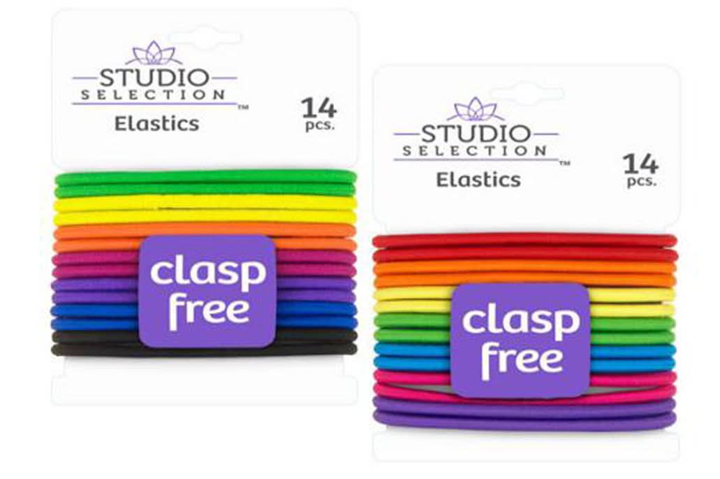 Studio Selection Clasp Free Black Multicolor Elastics 14 Ct