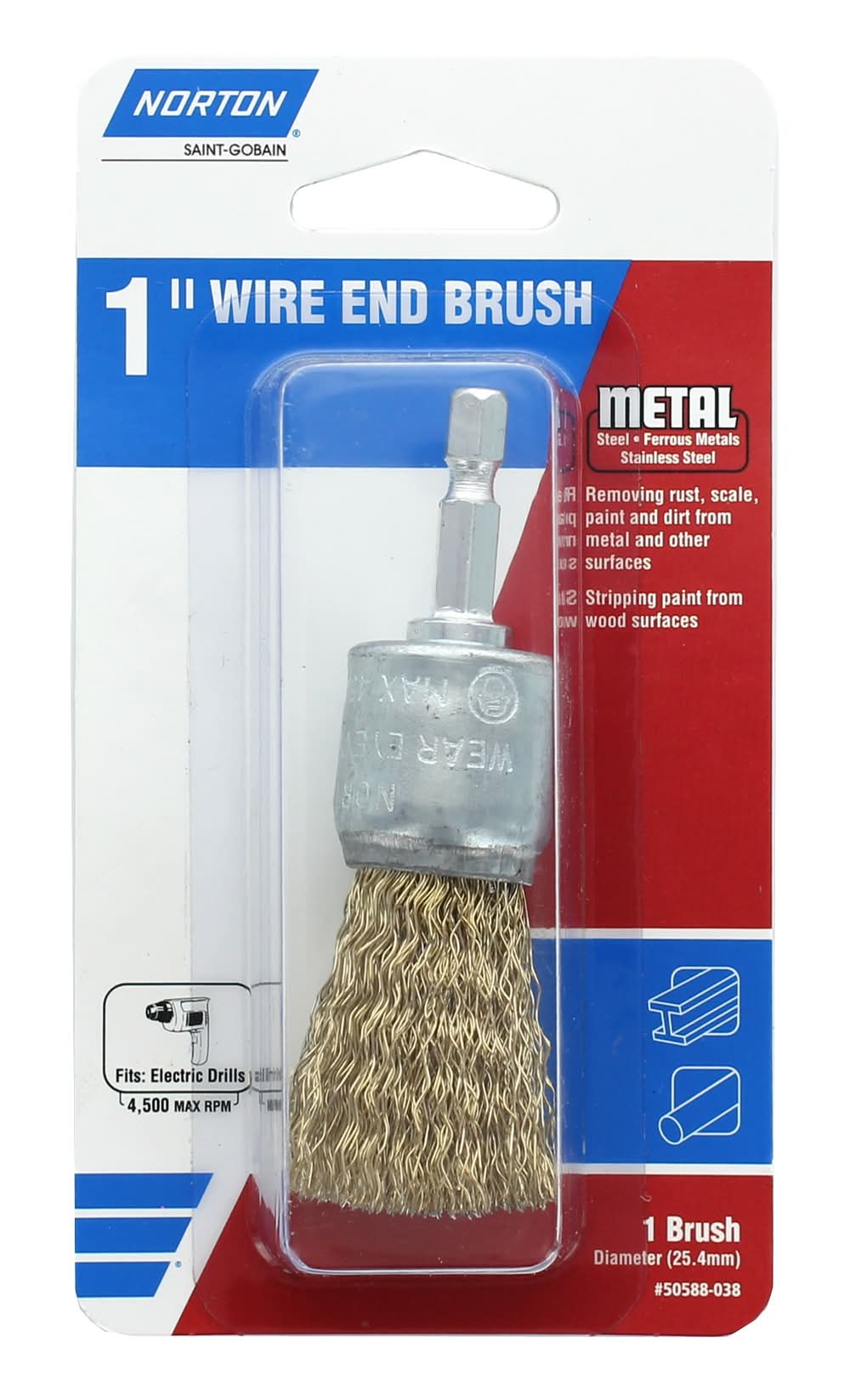 Bodega Norton Wire End Brush 1-in Coarse Wire End Brush Electric Drill