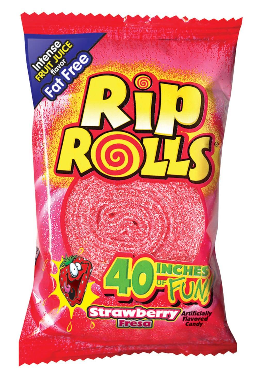 RIP ROLLS 40 Inch Strawberry Soft Candy Roll - Intense Fruit Flavor - Fat Free - Snacks & Candy | FOR34972