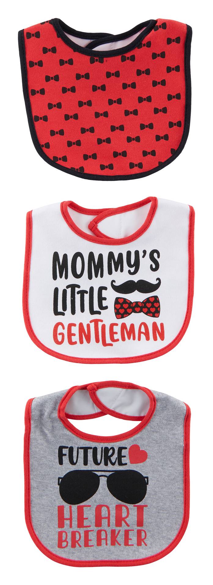 Infant "Love" Bib Set, 3-Piece (OSFM, Grey)