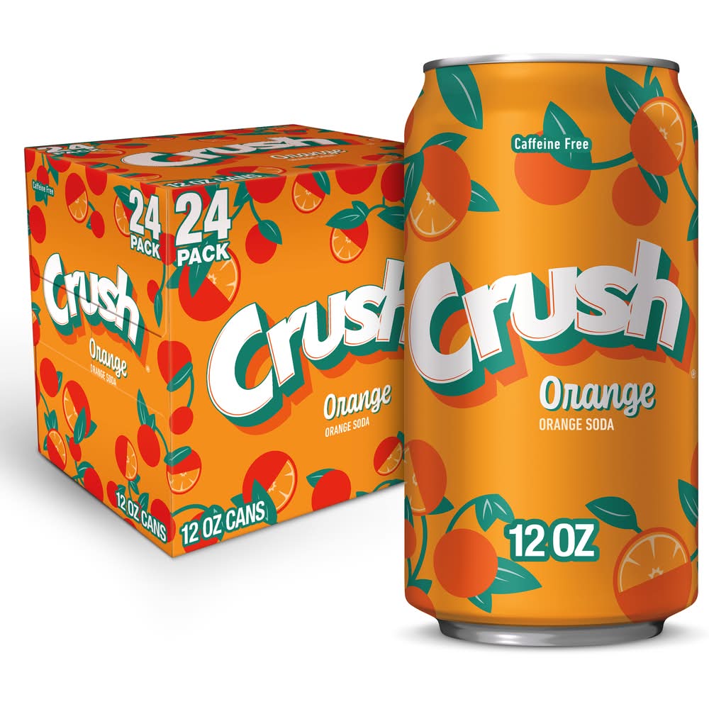 Crush Caffeine Free Soda, Orange (24 x 12 fl oz)