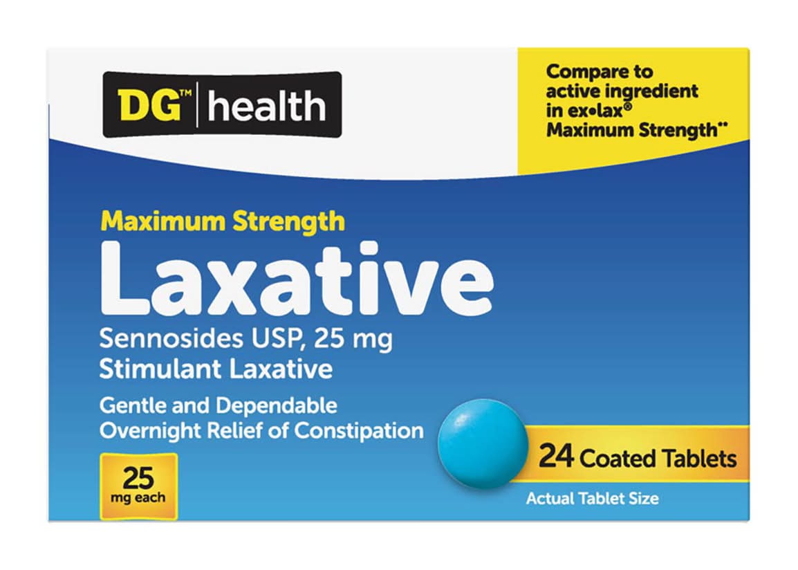 Dg Health Maximum Strength Laxative Coated Tablets 24 Ct
