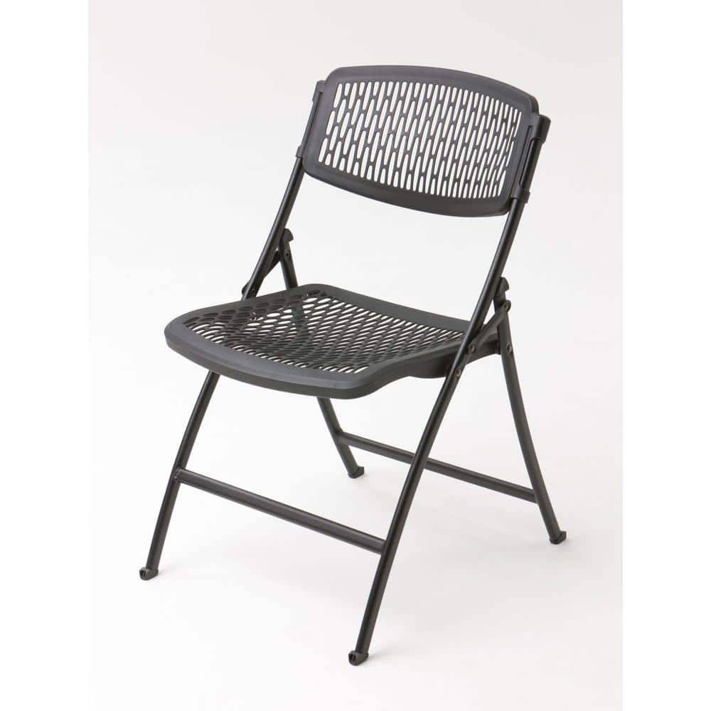 Hdx Plastic Seat Folding Chair In Black