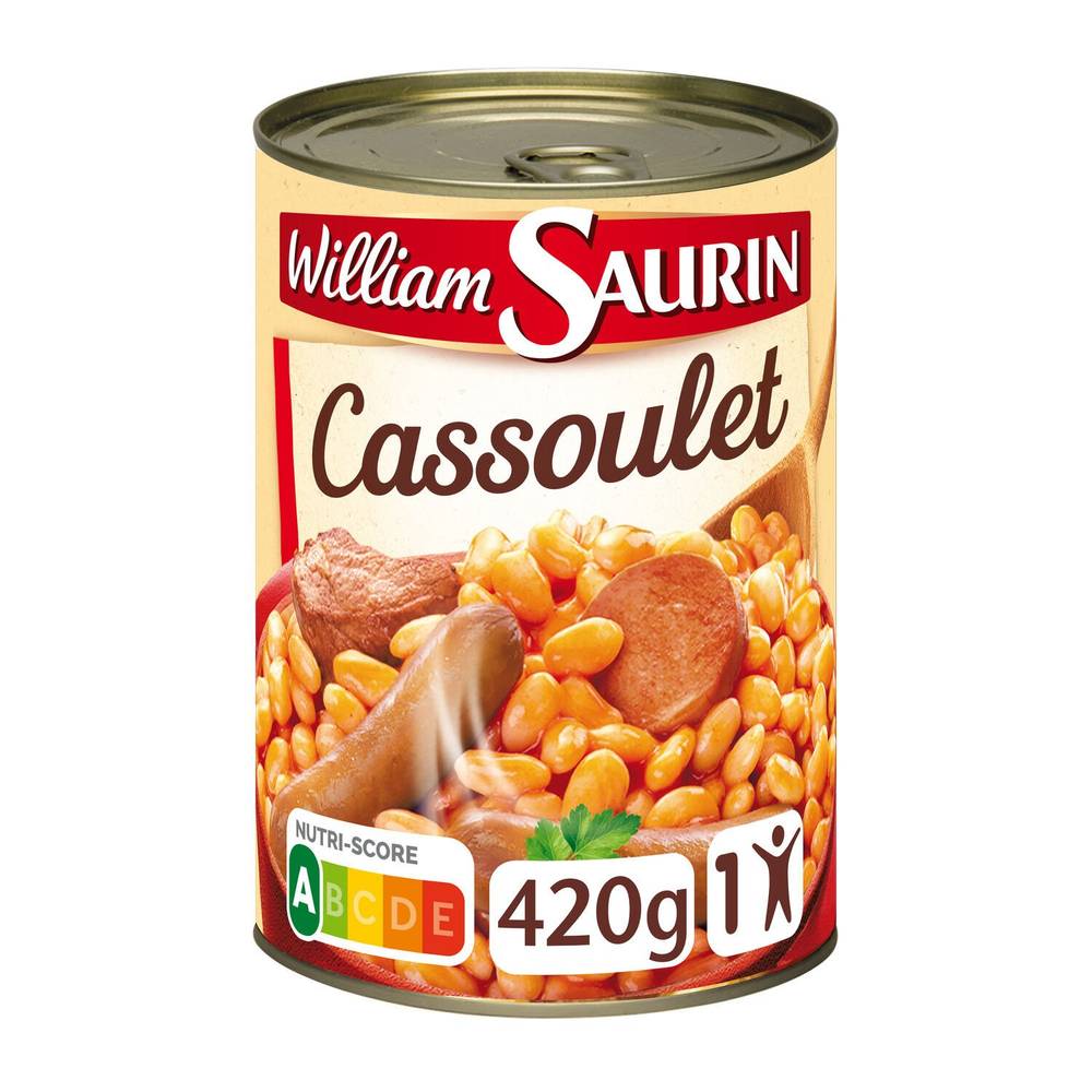 Plat cuisiné cassoulet mitonné WILLIAM SAURIN - la boîte de 420g