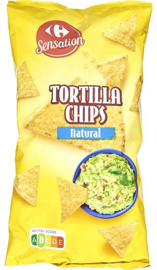 Biscuits apéritif Tortilla chips nature CARREFOUR SENSATION - le sachet de 200g