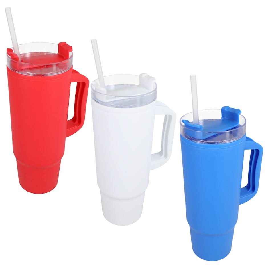 Assorted Tumbler with Handle and Straw, 1 ct.