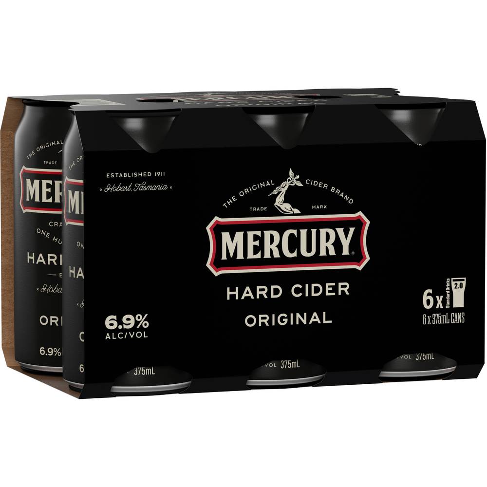 Mercury Hard Cider Can 375mL X 6 pack