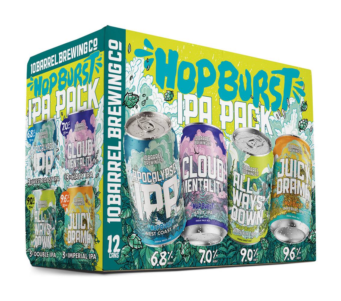 10 Barrel Brewing Co. Hopburst Ipa Variety pack, Assorted (12 x 12 fl oz)