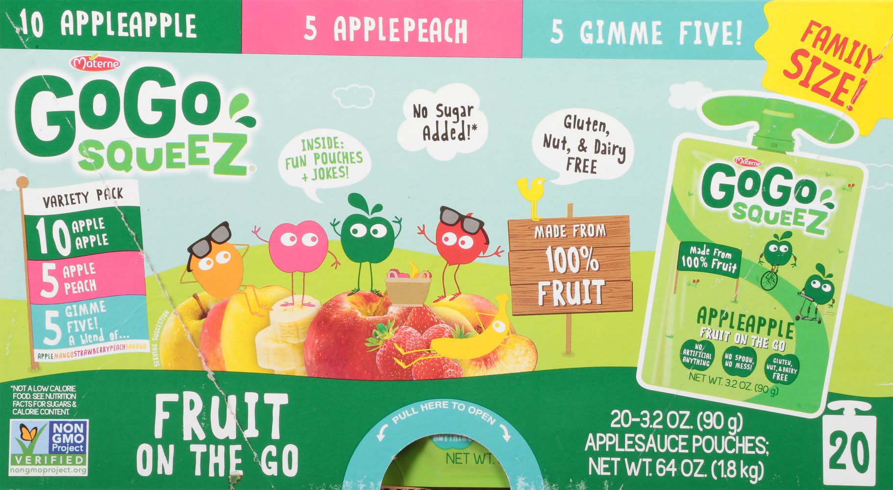 GoGo squeeZ Fruit on the Go Variety pack Applesauce (64 lbs, 20 ct)