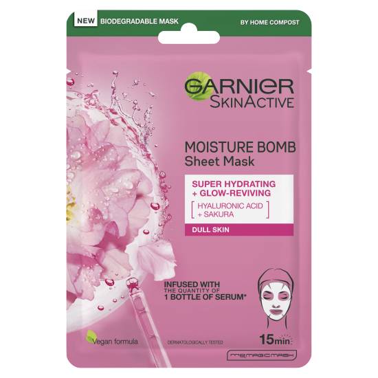 Garnier Moisture Bombsakura Hydrating Face Sheet Mask Dull Skin