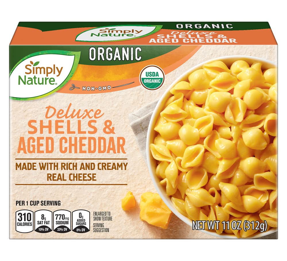 Simply Nature Organic Deluxe Cheese Pasta, Shells & Aged Cheddar (11 oz)