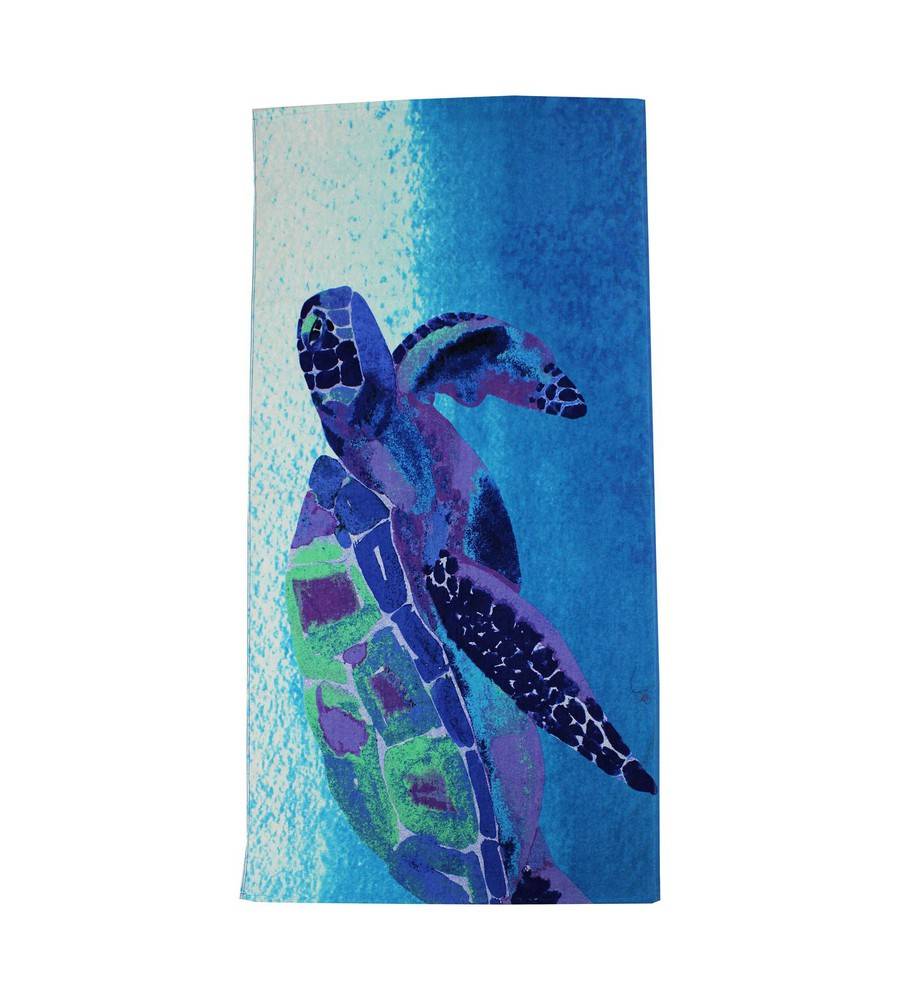 Seakeeper Water Color Turtle Printed Beach Towel