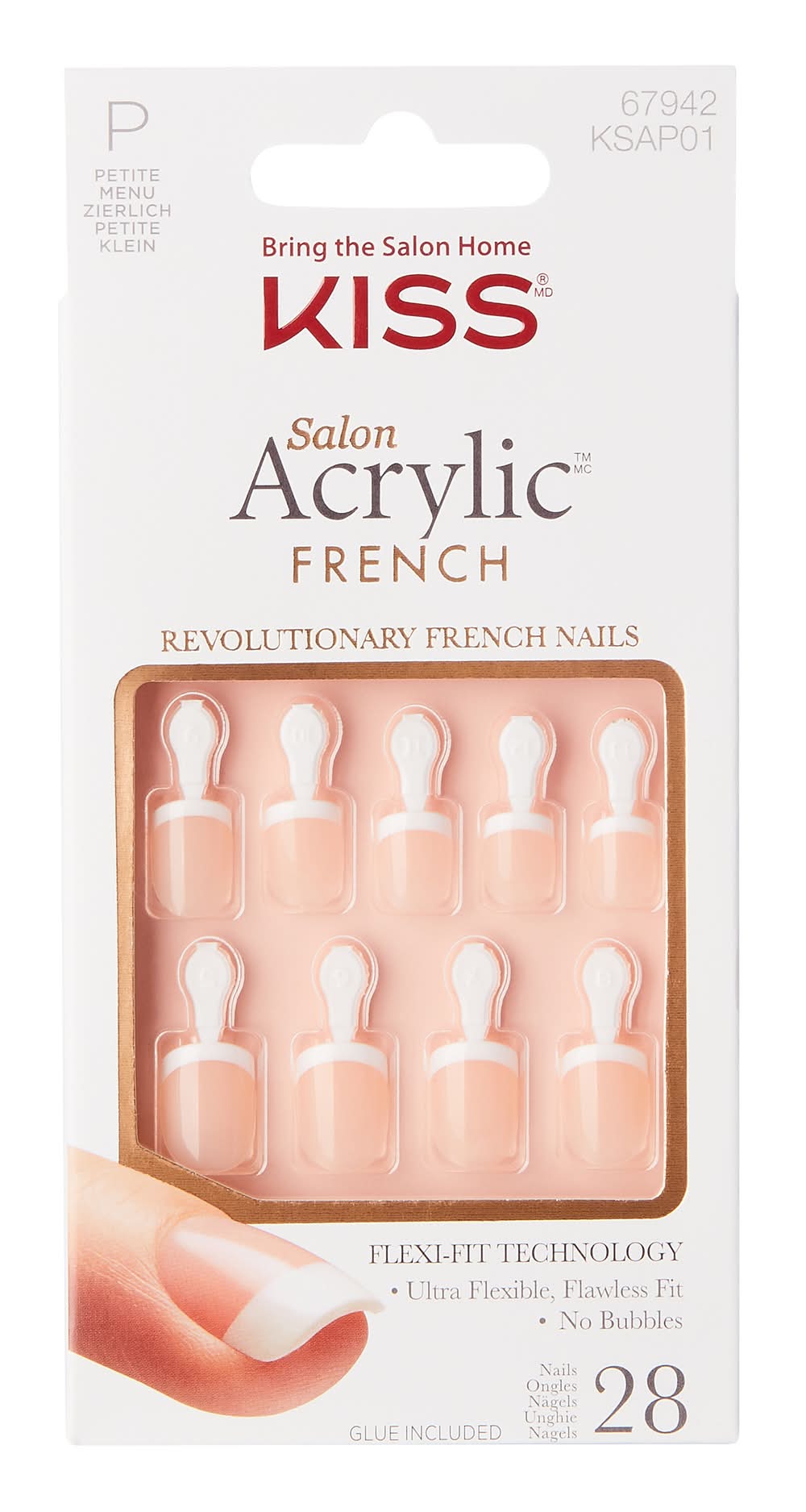 KISS Salon Acrylic French Revolutionary Nails (1.6 oz, 28 ct)