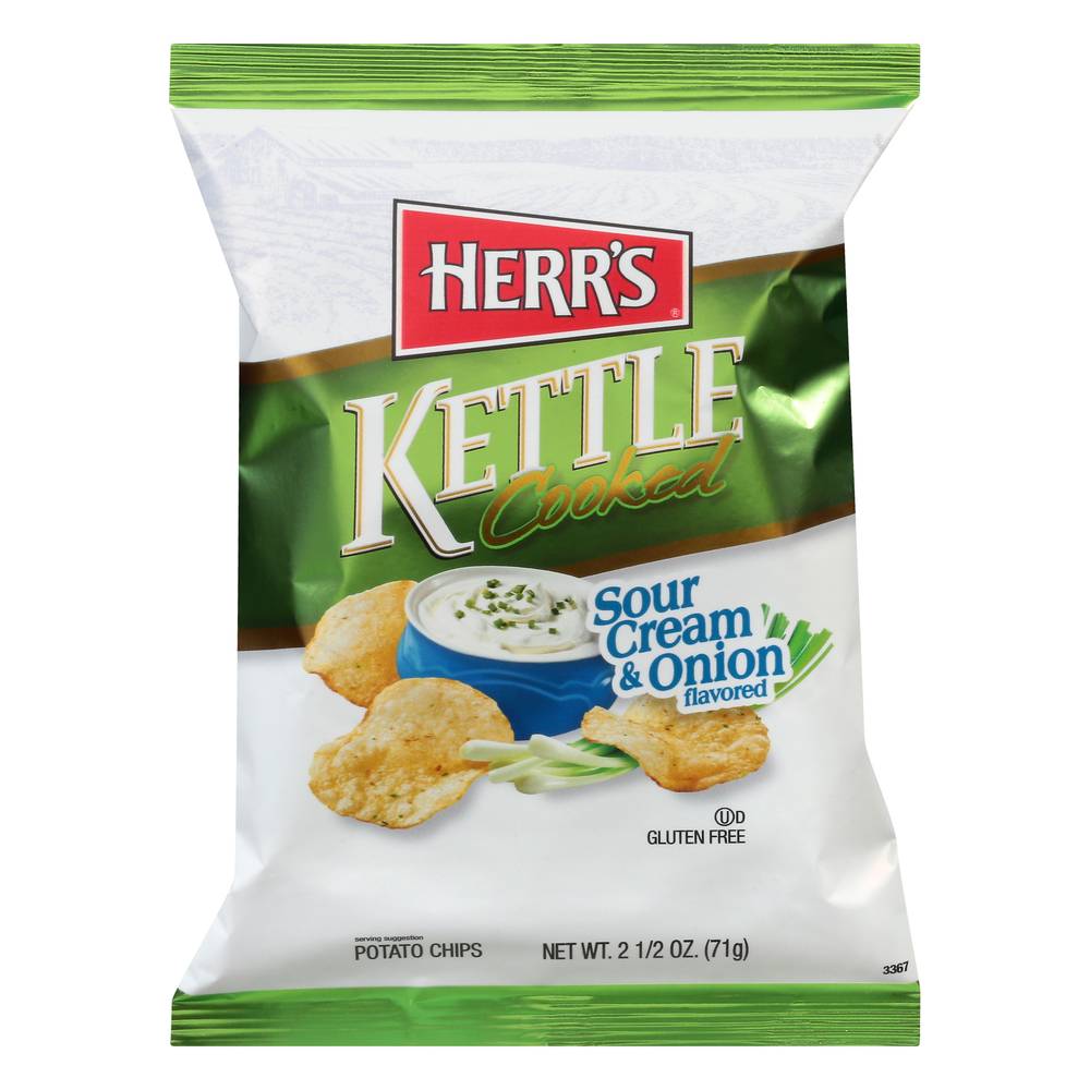 Herr's Kettle Cooked Sour Cream & Onion Flavored Potato Chips (2.5 oz)