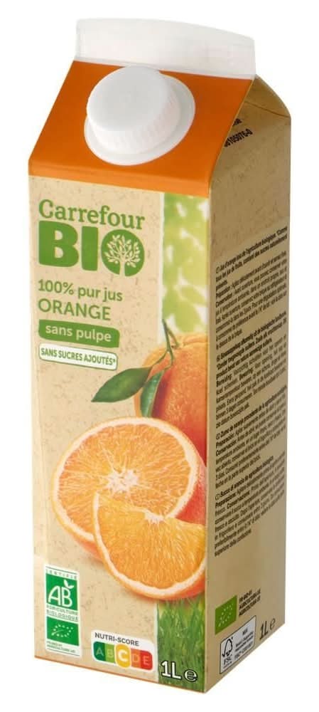 Carrefour Bio Sok pomarańczowy 1 l