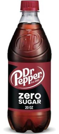 Dr Pepper Zero Sugar Soda 20oz Plastic Bottle