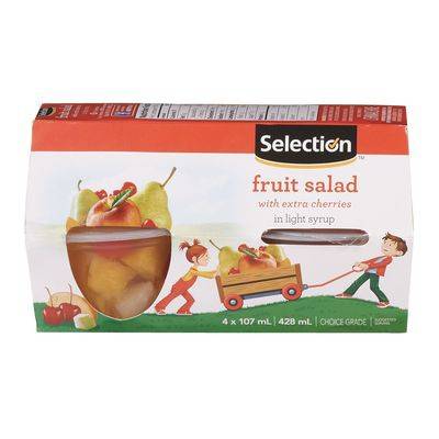 Selection Fruit Salad With Extra Cherries in Light Syrup (4 x 107 ml)