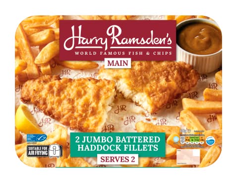 Harry Ramsdens Jumbo Battered Haddock Fillets (2 pack)