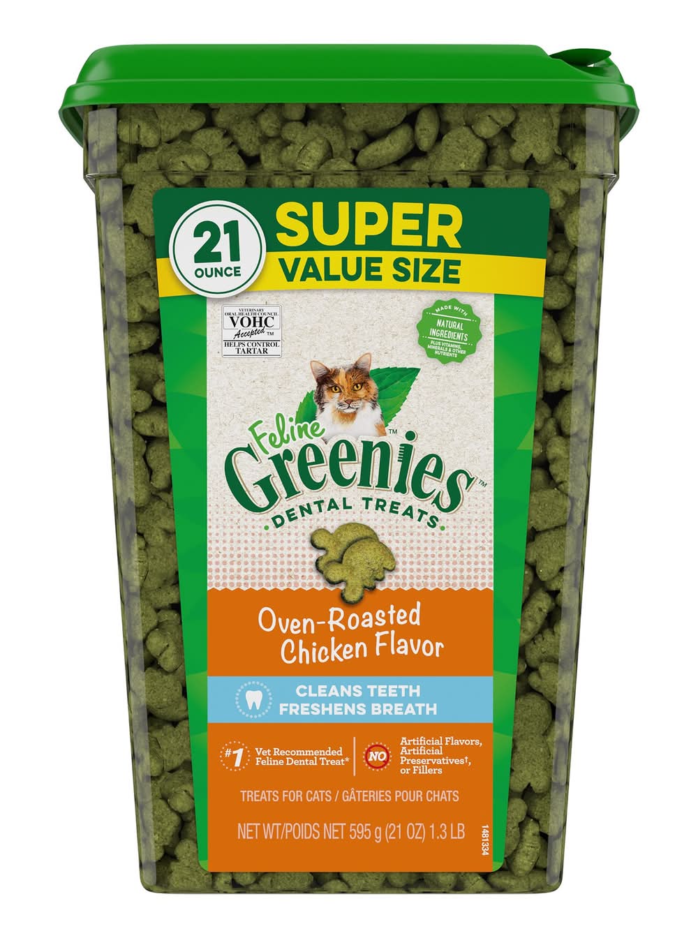 Greenies™ Feline Greenies Adult Cat Dental Treats - Dental Care, Natural, Chicken (Flavor: Chicken, Size: 21 Oz)
