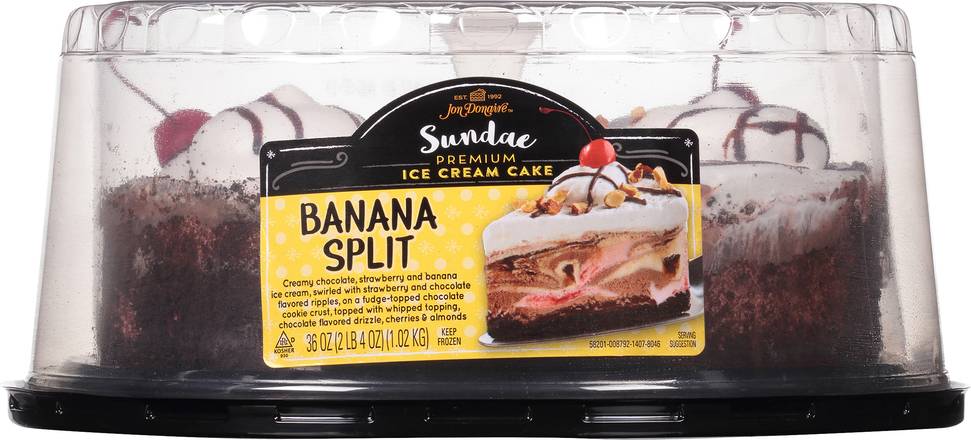 Jon Donaire Banana Split Sundae Premium Ice Cream Cake