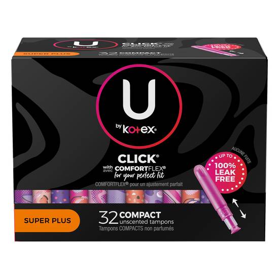 U By Kotex Super Plus Unscented Compact Tampons (32 ct)