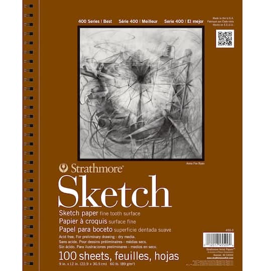 Strathmore 400 Series Sketch Paper Pad 100 Sheets, 9 " * 12 "