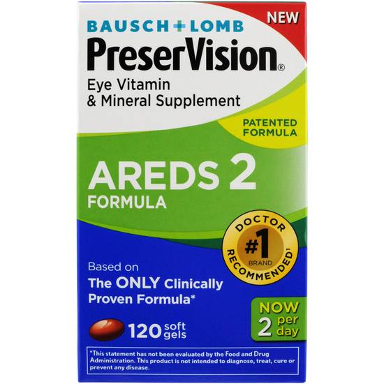 PreserVision Areds 2 Forumla Eye Vitamin & Mineral Supplement Soft-Gels, 120 CT