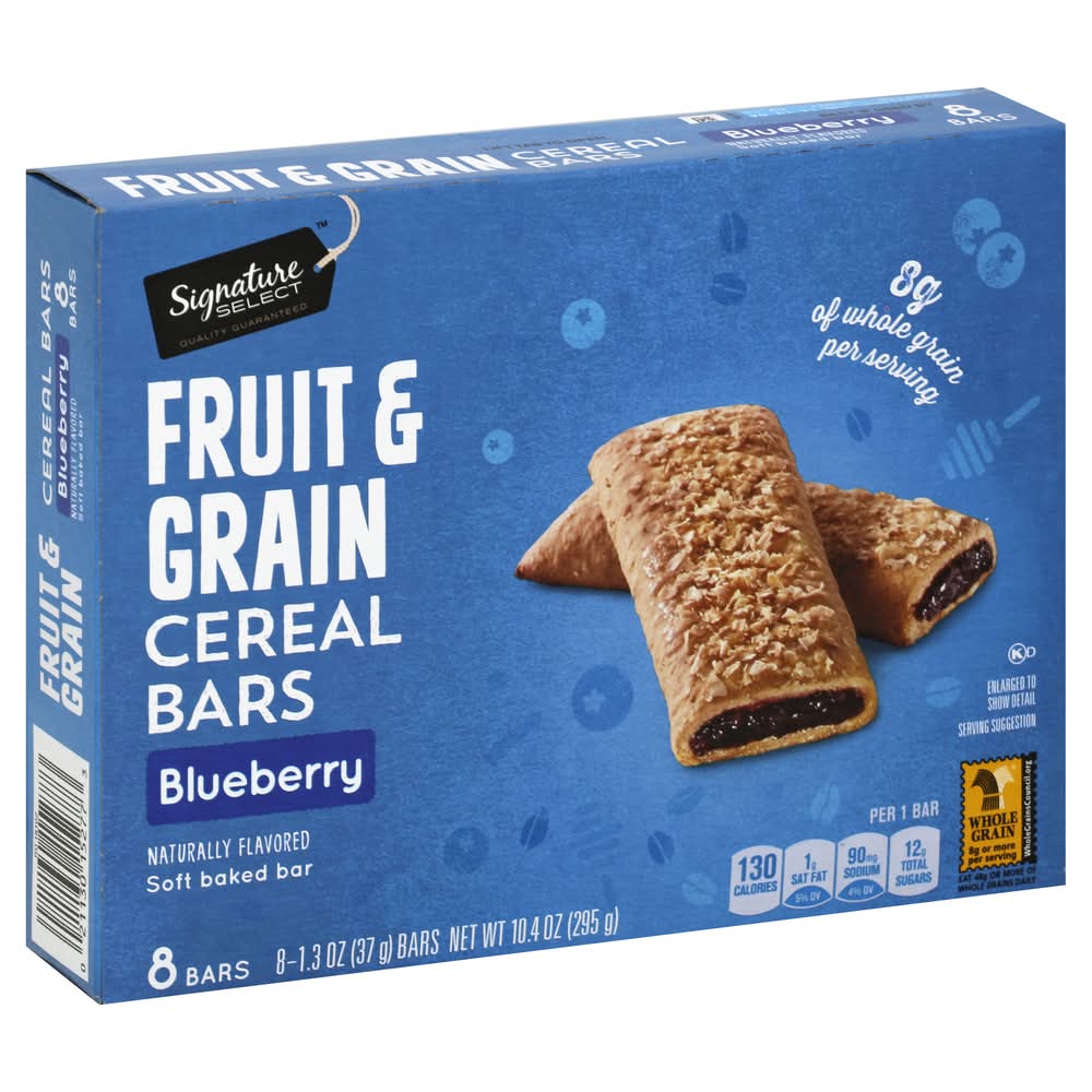 Signature Select Cereal Bars, Blueberry (1.3 oz, 8 ct)