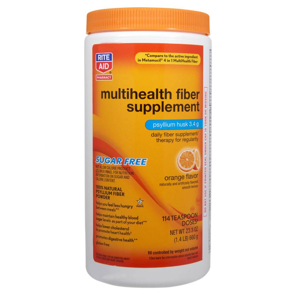 Rite Aid Multihealth Fiber Supplement Powder, Orange (23.3 oz)