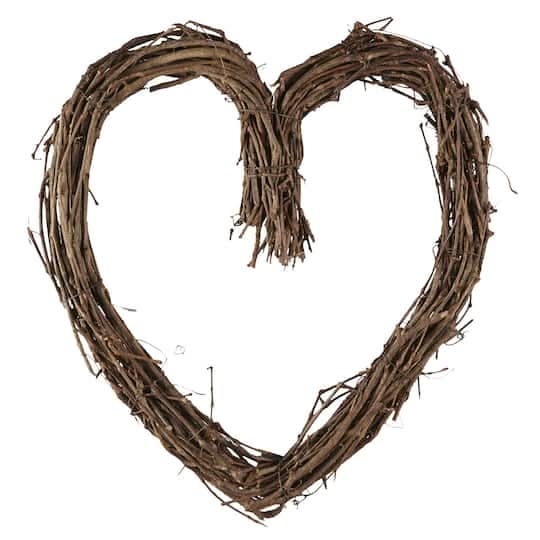 Ashland Grapevine Heart Wreath, 12 in, Brown