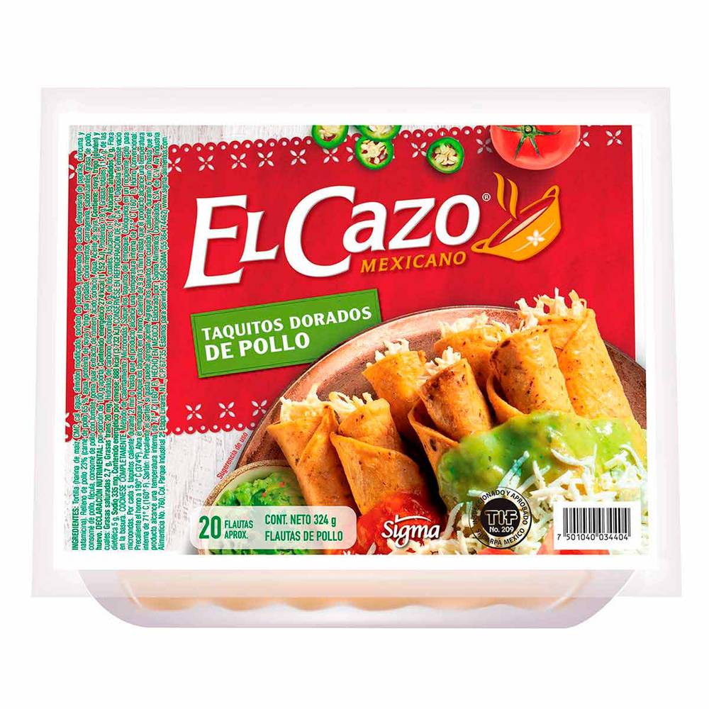 El cazo tacos dorados de pollo (324 g)