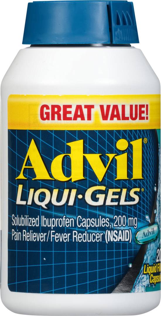 Advil Liqui-Gels Pain Reliever and Fever Reducer Ibuprofen 200mg Capsules